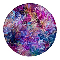 Painted Flames Round Glass Fridge Magnet (4 Pack) by kaleidomarblingart