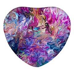 Painted Flames Heart Glass Fridge Magnet (4 Pack) by kaleidomarblingart