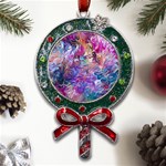 Painted flames Metal X Mas Lollipop with Crystal Ornament Front