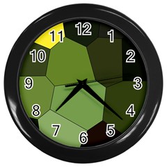 Mosaic Structure Background Tile Wall Clock (black) by danenraven