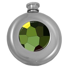 Mosaic Structure Background Tile Round Hip Flask (5 Oz) by danenraven