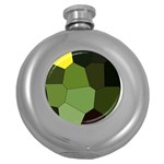 Mosaic Structure Background Tile Round Hip Flask (5 oz) Front