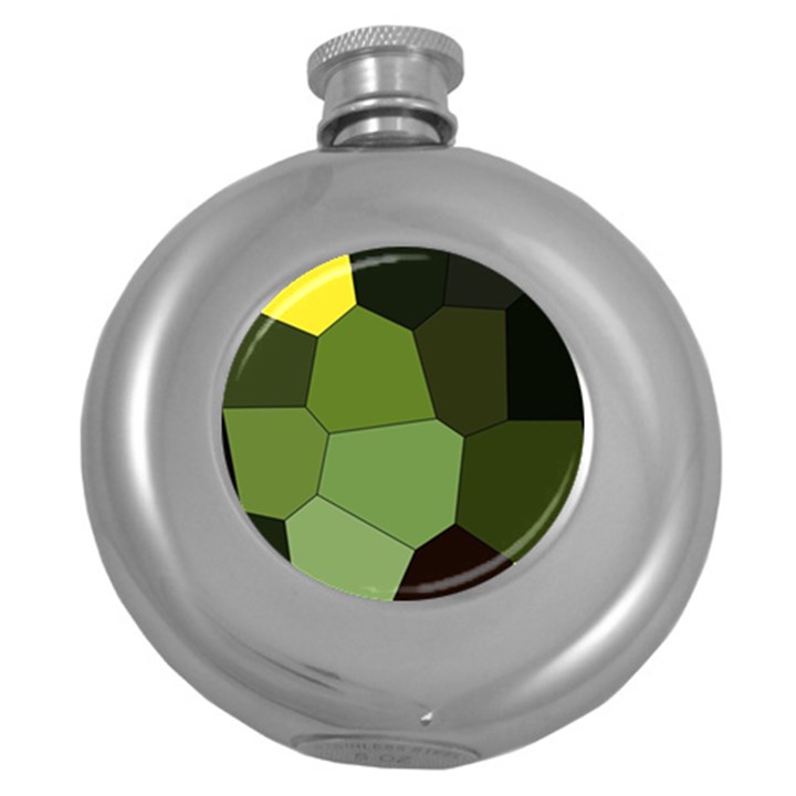 Mosaic Structure Background Tile Round Hip Flask (5 oz)