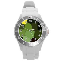 Mosaic Structure Background Tile Round Plastic Sport Watch (l) by danenraven