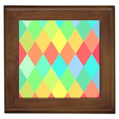 Low Poly Triangles Framed Tile by danenraven