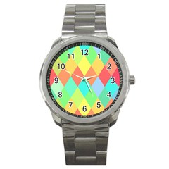 Low Poly Triangles Sport Metal Watch by danenraven