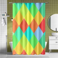 Low Poly Triangles Shower Curtain 48  X 72  (small)  by danenraven