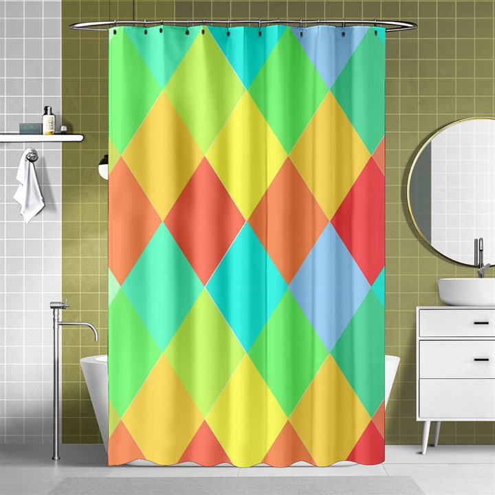 Low Poly Triangles Shower Curtain 48  x 72  (Small) 