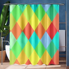 Low Poly Triangles Shower Curtain 60  X 72  (medium)  by danenraven