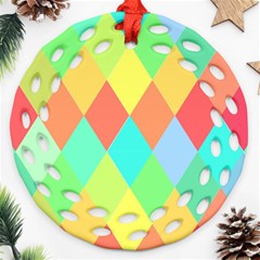 Low Poly Triangles Ornament (round Filigree) by danenraven