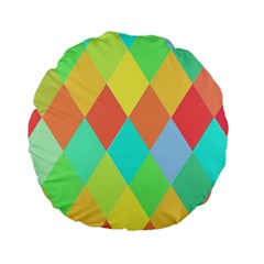 Low Poly Triangles Standard 15  Premium Round Cushions by danenraven