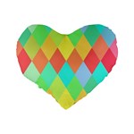 Low Poly Triangles Standard 16  Premium Heart Shape Cushions Back