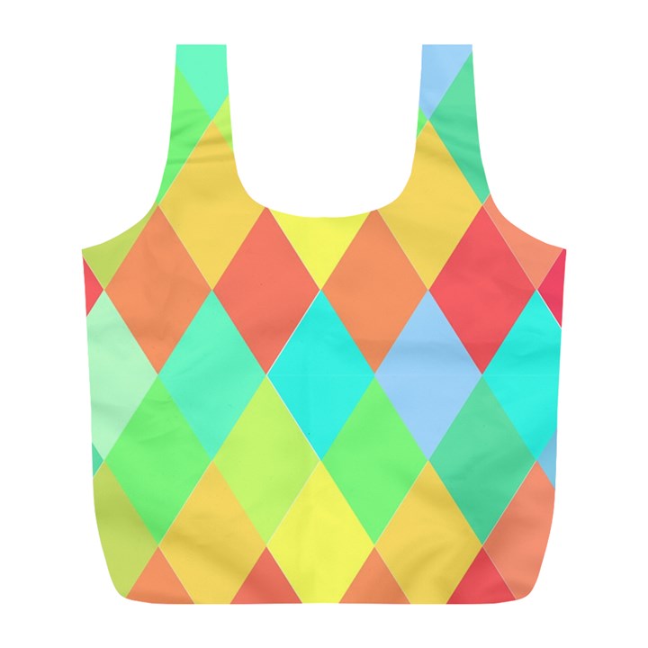 Low Poly Triangles Full Print Recycle Bag (L)