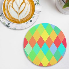 Low Poly Triangles Uv Print Round Tile Coaster by danenraven