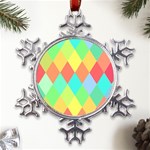 Low Poly Triangles Metal Large Snowflake Ornament Front