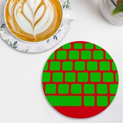 Keyboard Keys Computer Input Pc Uv Print Round Tile Coaster by danenraven