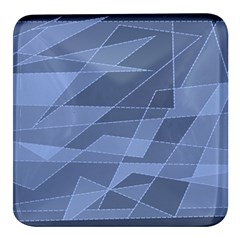 Lines Shapes Pattern Web Creative Square Glass Fridge Magnet (4 Pack) by danenraven