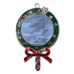 Lines Shapes Pattern Web Creative Metal X Mas Lollipop with Crystal Ornament Front