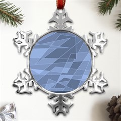 Lines Shapes Pattern Web Creative Metal Small Snowflake Ornament by danenraven