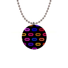 Pattern Background Structure Black 1  Button Necklace by danenraven