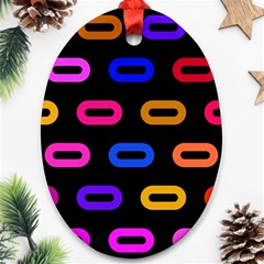 Pattern Background Structure Black Oval Ornament (two Sides) by danenraven