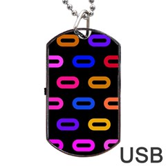 Pattern Background Structure Black Dog Tag Usb Flash (one Side) by danenraven