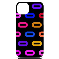 Pattern Background Structure Black Iphone 14 Plus Black Uv Print Case by danenraven