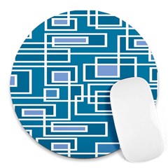 Geometric Rectangle Shape Linear Round Mousepad by danenraven