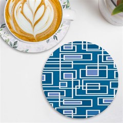 Geometric Rectangle Shape Linear Uv Print Round Tile Coaster by danenraven