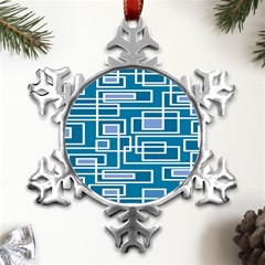 Geometric Rectangle Shape Linear Metal Small Snowflake Ornament by danenraven