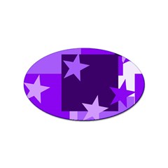 Purple Stars Pattern Shape Sticker Oval (10 Pack) by danenraven