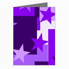 Purple Stars Pattern Shape Greeting Cards (pkg Of 8) by danenraven