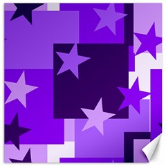 Purple Stars Pattern Shape Canvas 12  X 12  by danenraven