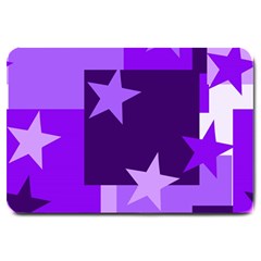 Purple Stars Pattern Shape Large Doormat by danenraven