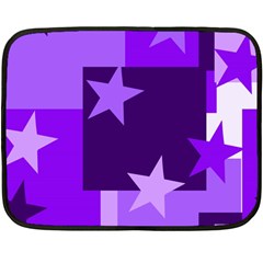 Purple Stars Pattern Shape Two Sides Fleece Blanket (mini) by danenraven