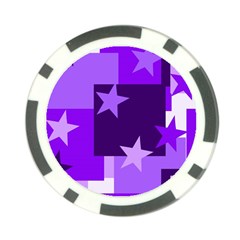 Purple Stars Pattern Shape Poker Chip Card Guard (10 Pack) by danenraven