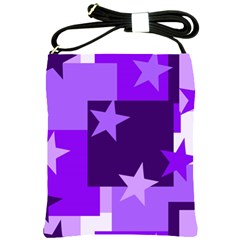 Purple Stars Pattern Shape Shoulder Sling Bag by danenraven