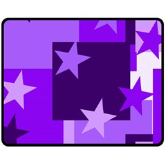 Purple Stars Pattern Shape Fleece Blanket (medium) by danenraven