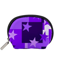 Purple Stars Pattern Shape Accessory Pouch (small) by danenraven