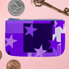 Purple Stars Pattern Shape Large Coin Purse by danenraven