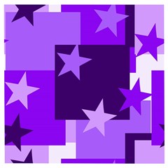 Purple Stars Pattern Shape Wooden Puzzle Square by danenraven