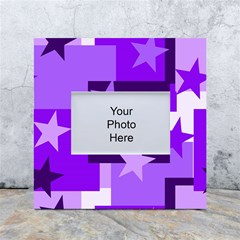 Purple Stars Pattern Shape White Box Photo Frame 4  X 6  by danenraven