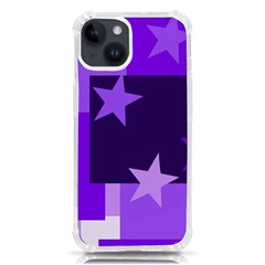 Purple Stars Pattern Shape Iphone 14 Tpu Uv Print Case by danenraven