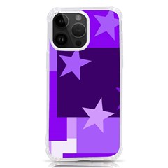 Purple Stars Pattern Shape Iphone 14 Pro Max Tpu Uv Print Case by danenraven