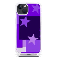 Purple Stars Pattern Shape Iphone 13 Tpu Uv Print Case