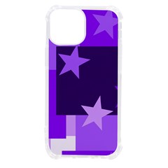 Purple Stars Pattern Shape Iphone 13 Mini Tpu Uv Print Case by danenraven