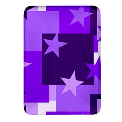 Purple Stars Pattern Shape Rectangular Glass Fridge Magnet (4 Pack) by danenraven