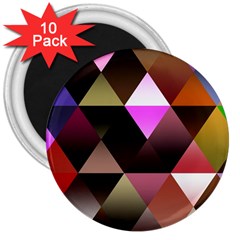 Abstract Geometric Triangles Shapes 3  Magnets (10 Pack)  by danenraven