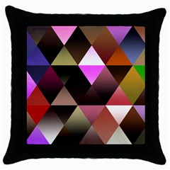 Abstract Geometric Triangles Shapes Throw Pillow Case (black) by danenraven