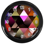 Abstract Geometric Triangles Shapes Wall Clock (Black) Front